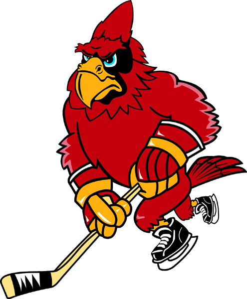 Cardinal hockey team mascot color vinyl sports decal. Personalize on line. Cardinal Hockey